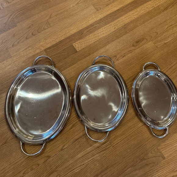 Set of 3 stainless steel trays - Picture 1 of 5